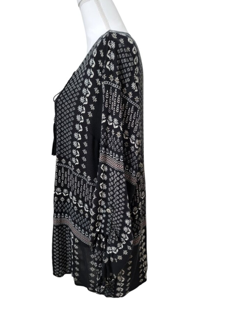 Zac & Rachel Size XL Black & White Bohemian Style / Peasant Blouse - Picture 5 of 16